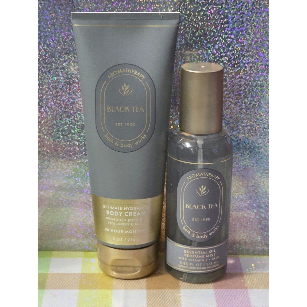 Bath & Body Works Aromatherapy Black Tea Body Cream & Essential Oil Perfume Mist